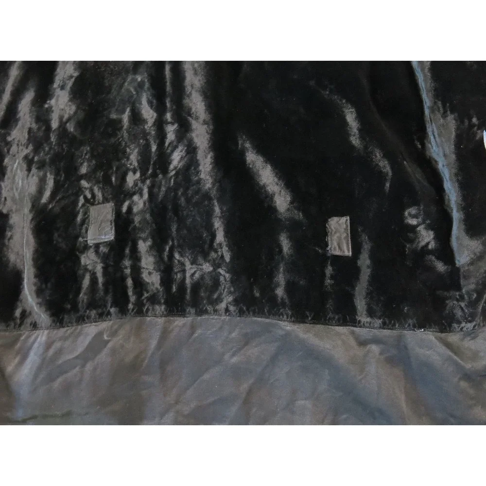 Whimsigoth Vtg 90s Y2K Black Velvet Rayon A La Mode Shirt Witchcore Grunge - Picture 10 of 13
